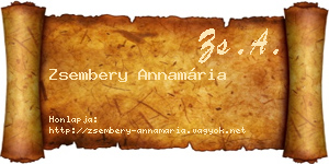 Zsembery Annamária névjegykártya